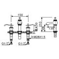 Messing Badezimmer Dual Griff Waschbeckenhähne